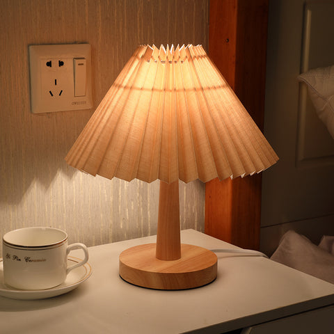 Vintage Pleated Dimmable Korean Table Lighting Decor