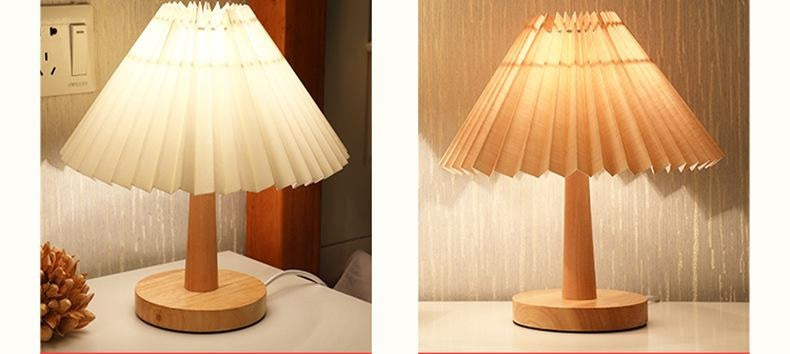 Vintage Pleated Dimmable Korean Table Lighting Decor