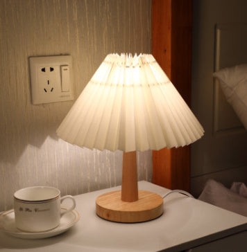 Vintage Pleated Dimmable Korean Table Lighting Decor