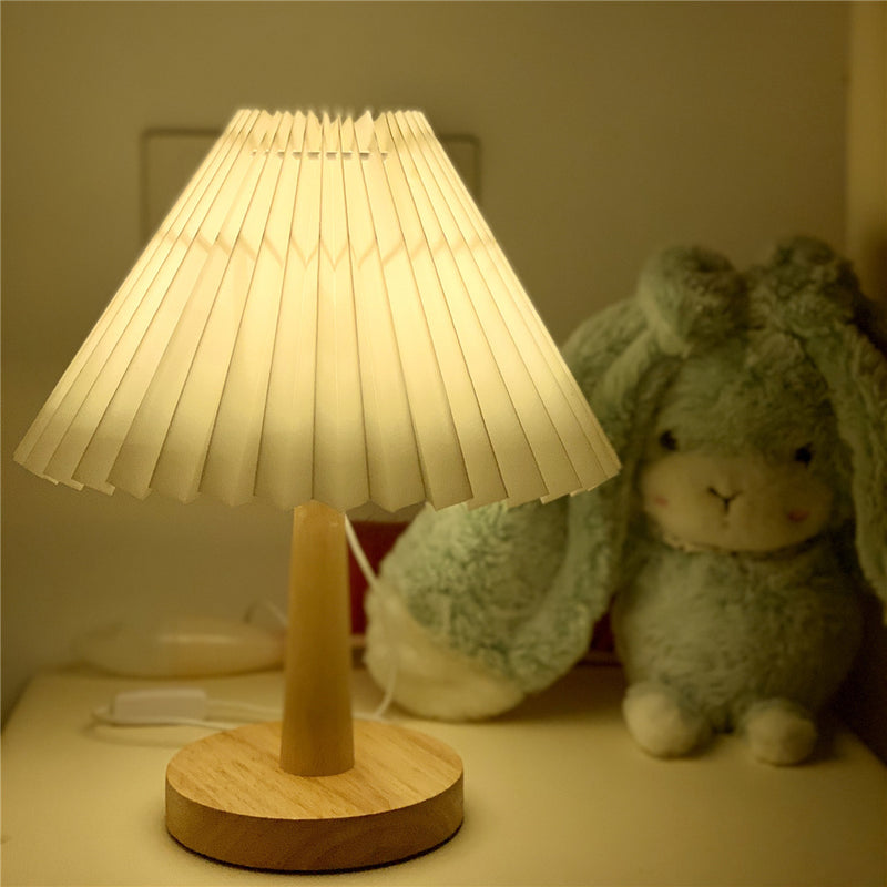 Vintage Pleated Dimmable Korean Table Lighting Decor