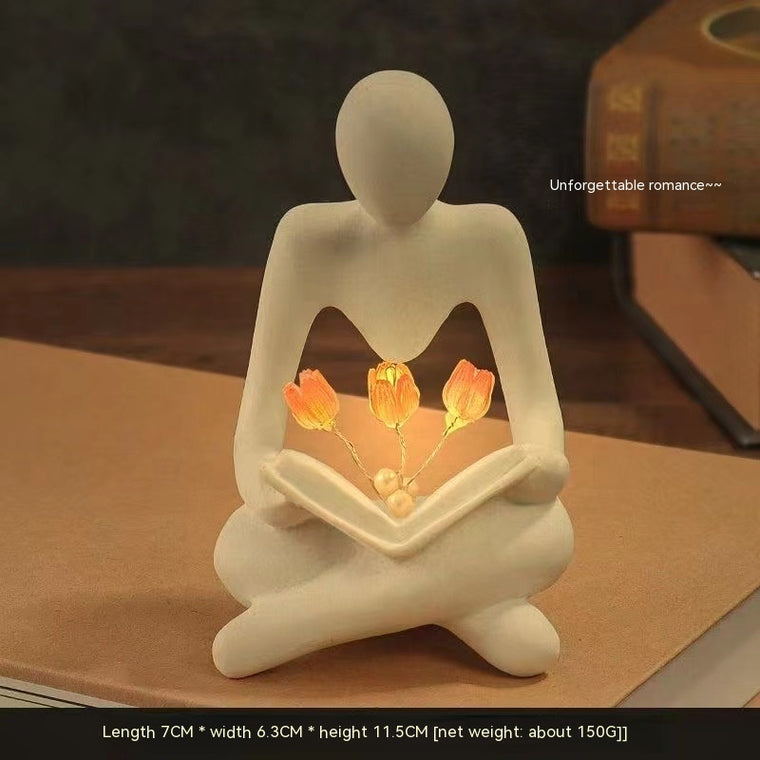 Nordic Abstract Thinker  Sculpture Night Lamp
